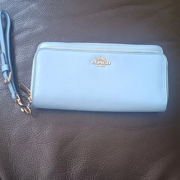 Coach Light Blue Leather Accessory - Picture 1 of 6